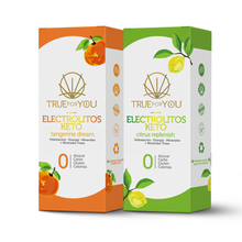 Cargar imagen en el visor de la galería, Tangerine Dream + Citrus Replenish (Electrolitos Keto - Kit de 2 cajas con 7 porciones - True For You)